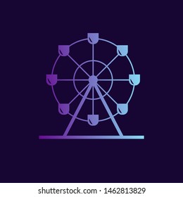 Ferris wheel carousel vector icon