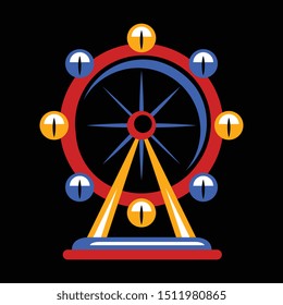 Ferris Wheel Circus Ride Cartoon