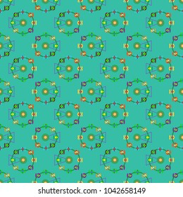 Ferris wheel color seamless pattern.
