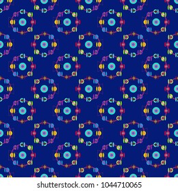 Ferris wheel color seamless pattern.