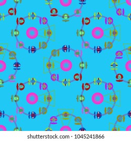 Ferris wheel color seamless pattern.
