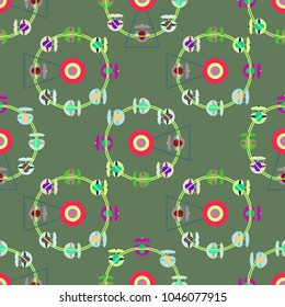 Ferris wheel color seamless pattern.