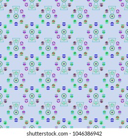 Ferris wheel color seamless pattern.