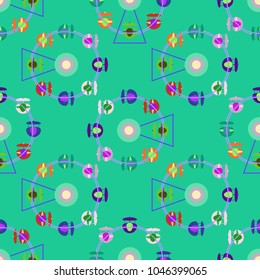 Ferris wheel color seamless pattern.