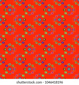 Ferris wheel color seamless pattern.