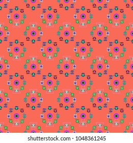 Ferris wheel color seamless pattern.