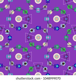 Ferris wheel color seamless pattern.