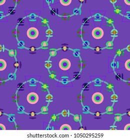 Ferris wheel color seamless pattern.