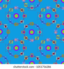 Ferris wheel color seamless pattern.