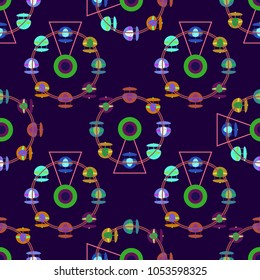 Ferris wheel color seamless pattern.