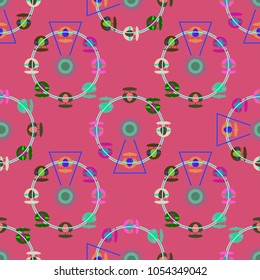 Ferris wheel color seamless pattern.