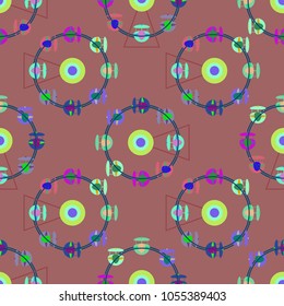 Ferris wheel color seamless pattern.