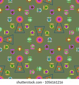 Ferris wheel color seamless pattern.