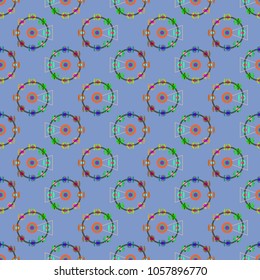 Ferris wheel color seamless pattern.