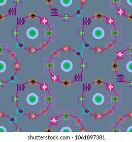 Ferris wheel color seamless pattern.