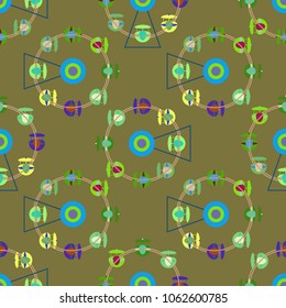 Ferris wheel color seamless pattern.