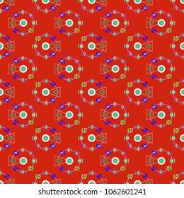Ferris wheel color seamless pattern.
