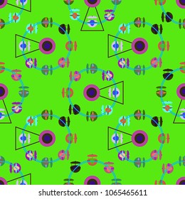 Ferris wheel color seamless pattern.