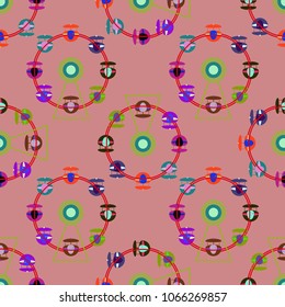Ferris wheel color seamless pattern.