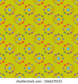 Ferris wheel color seamless pattern.