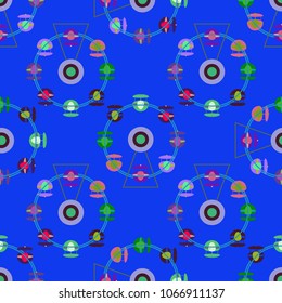 Ferris wheel color seamless pattern.
