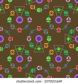 Ferris wheel color seamless pattern.
