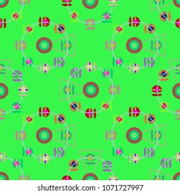 Ferris wheel color seamless pattern.