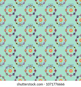 Ferris wheel color seamless pattern.