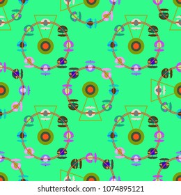 Ferris wheel color seamless pattern.