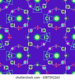 Ferris wheel color seamless pattern.