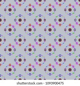Ferris wheel color seamless pattern.