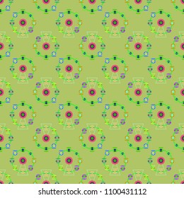 Ferris wheel color seamless pattern.