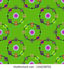 Ferris wheel color seamless pattern.