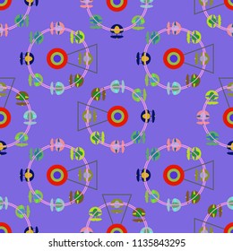 Ferris wheel color seamless pattern.