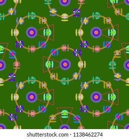 Ferris wheel color seamless pattern.