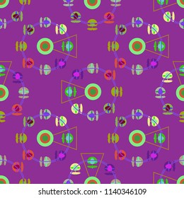 Ferris wheel color seamless pattern.