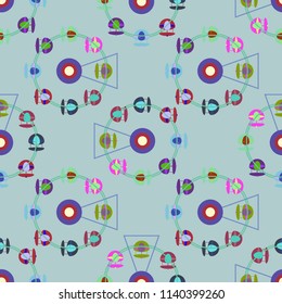 Ferris wheel color seamless pattern.