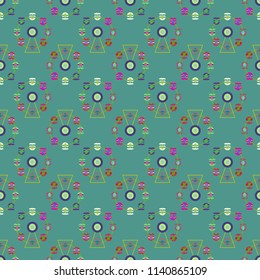 Ferris wheel color seamless pattern.