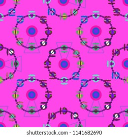 Ferris wheel color seamless pattern.