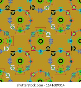 Ferris wheel color seamless pattern.