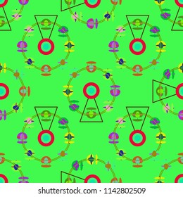 Ferris wheel color seamless pattern.