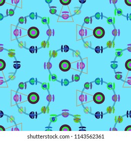 Ferris wheel color seamless pattern.