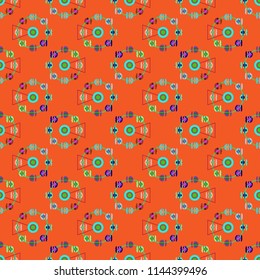 Ferris wheel color seamless pattern.