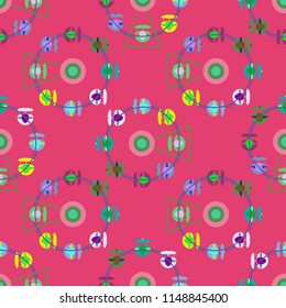 Ferris wheel color seamless pattern.