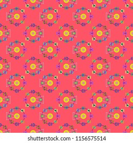 Ferris wheel color seamless pattern.