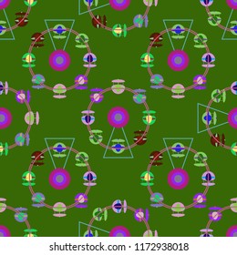 Ferris wheel color seamless pattern.