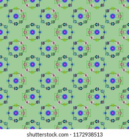 Ferris wheel color seamless pattern.