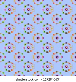 Ferris wheel color seamless pattern.
