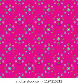 Ferris wheel color seamless pattern.