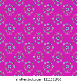 Ferris wheel color seamless pattern.